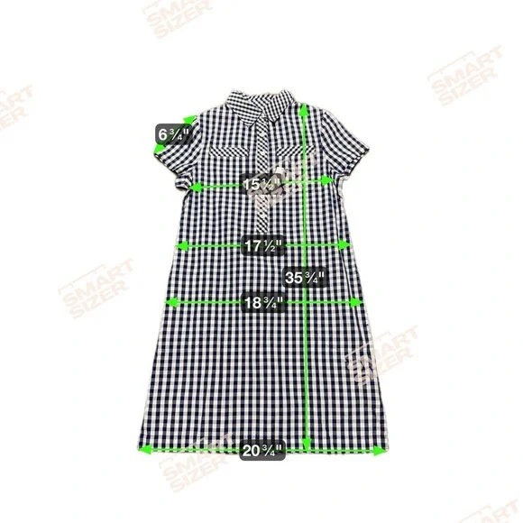 Vineyard Vines Navy White Gingham 100% Cotton Shirt Dress Size 0 New with Tags - Picture 5 of 8